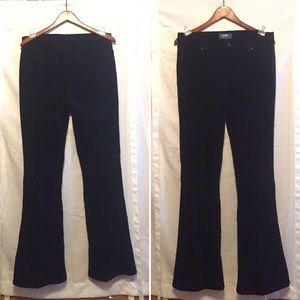 Black high rise flare corduroy pants